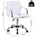 Poltrona Da Ufficio Imbottita Altezza Regolabile Con Ruote A 360° Bianca - Foto miniatura 2