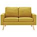 Divano a 2 Posti Giallo in Tessuto - Foto miniatura 2