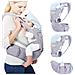 Portante Ergonomica Bambino Con Hip Sede Puro Cotone Leggero E Traspirante Multiposizione Dorsale Ventrale Regolabile Per Neonato E Del Bambino Da 0 A 4 Anni (35-20 Kg)  - Foto miniatura 2