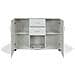 Credenza Benidorm, Buffet Da Soggiorno, Madia Da Salotto, Credenza Moderna A 3 Ante E 2 Cassetti, 120x40h83 Cm, Grigio - Foto miniatura 15