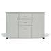Credenza Benidorm, Buffet Da Soggiorno, Madia Da Salotto, Credenza Moderna A 3 Ante E 2 Cassetti, 120x40h83 Cm, Grigio - Foto miniatura 10