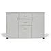 Credenza Benidorm, Buffet Da Soggiorno, Madia Da Salotto, Credenza Moderna A 3 Ante E 2 Cassetti, 120x40h83 Cm, Grigio - Foto miniatura 3
