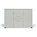 Credenza Benidorm, Buffet Da Soggiorno, Madia Da Salotto, Credenza Moderna A 3 Ante E 2 Cassetti, 120x40h83 Cm, Grigio - Foto miniatura 18