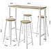 Set 5 Tavolo Con 4 Sgabelli, bancone Bar Tavolo Bar Con Sgabelli Penisola Cucina Bianco Ogt22-wn - Foto miniatura 1