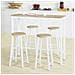 Set 5 Tavolo Con 4 Sgabelli, bancone Bar Tavolo Bar Con Sgabelli Penisola Cucina Bianco Ogt22-wn - Foto miniatura 4