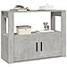 Credenza Grigio Cemento 80x30x60 cm in Legno Multistrato - Foto miniatura 6
