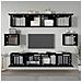Set Mobili Porta Tv 6 Pz Nero In Legno Multistrato - Foto miniatura 3