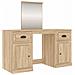 Toeletta Con Specchio Rovere Sonoma 130x50x132,5 Cm - Foto miniatura 2