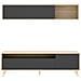Mobile Porta Tv Tambo, Set Da Soggiorno Porta Tv, Mobile Salotto Multiuso, 180x41h180 Cm, Antracite E Rovere Nodi - Foto miniatura 4