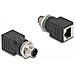 M12 Adattatore a 4 pin maschio D-coded femmina per RJ45 femmina dritto - Foto miniatura 1