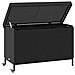 Contenitore da Giardino con Ruote Nero 110x55x73 cm Polyrattan - Foto miniatura 8