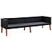 Lusso Casadino -  Divano Da Giardino A 3 Posti Con Cuscini In Polyrattan Nero - Foto miniatura 5