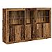 Sideboard con luci LED Legno Vecchio 162x37x100 cm Legno ingegnerizzato - Foto miniatura 1