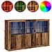 Sideboard con luci LED Legno Vecchio 162x37x100 cm Legno ingegnerizzato - Foto miniatura 4