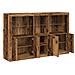Sideboard con luci LED Legno Vecchio 162x37x100 cm Legno ingegnerizzato - Foto miniatura 6