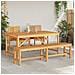 Set da Pranzo per Giardino 4 pcs Marrone 150 x 90 x 74 cm - Foto miniatura 2