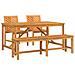 Set da Pranzo per Giardino 4 pcs Marrone 150 x 90 x 74 cm - Foto miniatura 6
