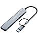 Hub Minee Usb-a /c Con 7 Porte Multi-connettore Usb Ultraveloce 3.0 15 Cm, Grigio - Foto miniatura 2
