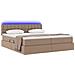 Letto con contenitore e LED con led Cappuccino 200 x 200 cm - Foto miniatura 3
