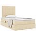 Letto con contenitore e materasso Crema 120 x 190 cm Tessuto - Foto miniatura 3