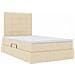 Letto con contenitore e materasso Crema 120 x 190 cm Tessuto - Foto miniatura 5