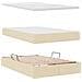 Letto con contenitore e materasso Crema 120 x 190 cm Tessuto - Foto miniatura 8