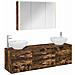 Set di mobili per il bagno 4 pcs Rovere Fumo - Foto miniatura 1
