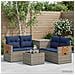Set di divani 6 pz Grigio e Blu Navy Rattan sintetico e Acciaio - Foto miniatura 5