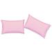 Coppia 2 Federe Cuscino Letto 100% Cotone Tinta Unita Sfoderabile Bottoni Laterali Federe Rosa - Foto miniatura 1