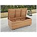 Cassapanca Da Giardino 190l In Legno Esotico Di Eucalipto Fsc - 190 L - 48,5 X 109,5 X 37 Cm - Con Ruote - Effetto Teak - Foto miniatura 1