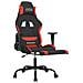 Sedia Da Gaming Con Poggiapiedi Rosso E Nero In Tessuto - Foto miniatura 5