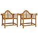Sedie da Giardino 2 pz 91x62x94 cm in Legno Massello di Teak - Foto miniatura 2