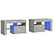Comodini 2 Pz Con Luci A Led Grigi Cemento 70x36,5x40 Cm - Foto miniatura 1