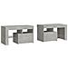 Comodini 2 Pz Con Luci A Led Grigi Cemento 70x36,5x40 Cm - Foto miniatura 2