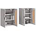 Armadietti A Parete 2 Pz Grigio Sonoma In Legno Multistrato - Foto miniatura 2