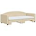 Divano Letto Estraibile Con Materassi Crema 90x200 Cm Tessuto - Foto miniatura 6