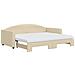 Divano Letto Estraibile Con Materassi Crema 90x200 Cm Tessuto - Foto miniatura 1