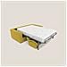 Nixon Divano letto matrimoniale con materasso 20 cm in tessuto impermeabile T03 220 cm (mat. 160x197) giallo - Foto miniatura 3