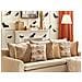 Cuscino Decorativo Cucurbita Velluto 45 X 45 Cm Motivo Di Piante Beige - Foto miniatura 1