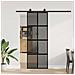 Porta Scorrevole Set Ferramenta Nera 76x205 cm Vetro Temperato - Foto miniatura 1