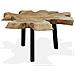 Tavolino Da Salotto In Legno Di Teak Autentico 80x70x38 Cm - Foto miniatura 2