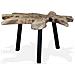 Tavolino Da Salotto In Legno Di Teak Autentico 80x70x38 Cm - Foto miniatura 5