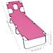 Lettino Prendisole Pieghevole Con Poggiatesta Acciaio Magenta - Foto miniatura 7