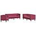 Set Divani Chesterfield 3pz con Cuscini Rosso Vino Velluto - Foto miniatura 1