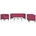 Set Divani Chesterfield 3pz con Cuscini Rosso Vino Velluto - Foto miniatura 2