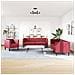 Set Divani Chesterfield 3pz con Cuscini Rosso Vino Velluto - Foto miniatura 3