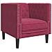 Set Divani Chesterfield 3pz con Cuscini Rosso Vino Velluto - Foto miniatura 6
