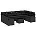 Set Divano da Giardino da 10 Pezzi con Cuscini Beige Polyrattan,  Divano da Giardino a 2 Posti con Storage e Cuscini Nero Polyrattan - Foto miniatura 1