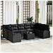 Set Divano da Giardino da 10 Pezzi con Cuscini Beige Polyrattan,  Divano da Giardino a 2 Posti con Storage e Cuscini Nero Polyrattan - Foto miniatura 2