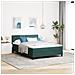 Letto Box Spring con Materasso Verde Scuro 140x190 cm Velluto - Foto miniatura 2